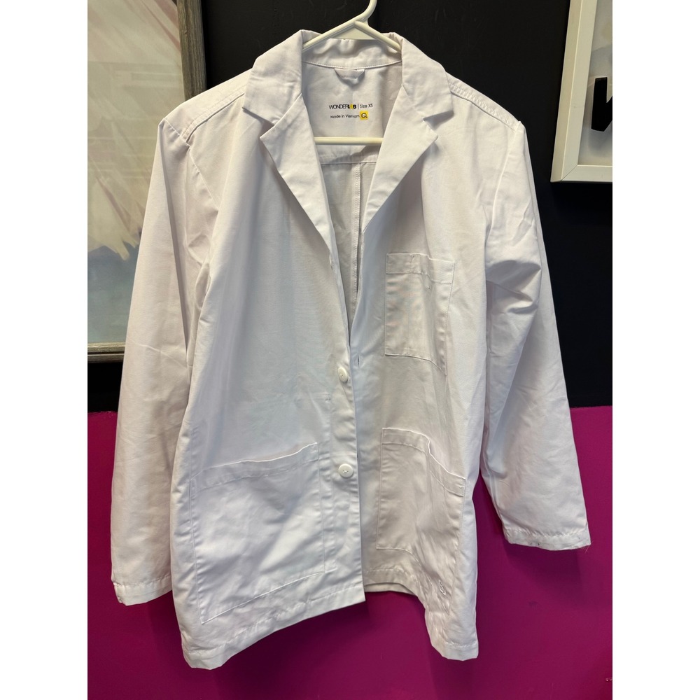 WonderWink‎ WonderLAB White Lab Coat XS Medical Professional Uniform Jacket